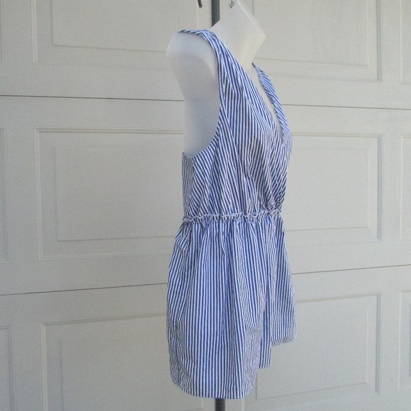 Banana Republic blue white cross back blouse M - Picture 6 of 8